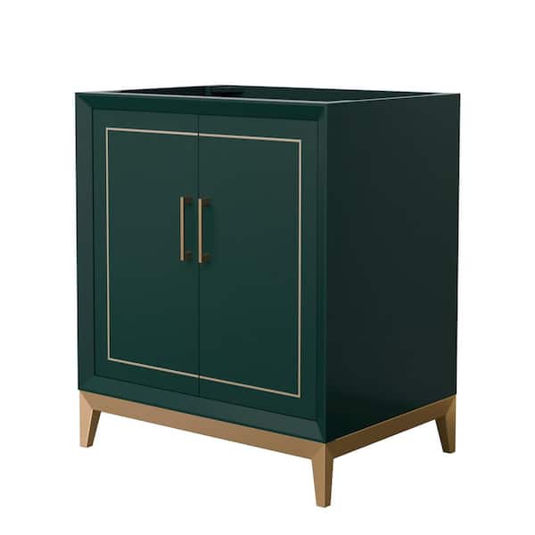 Wyndham Collection Marlena 29.5 in. W x 21.75 in. D x 34.5 in. H Single Bath Vanity Cabinet without Top in Green