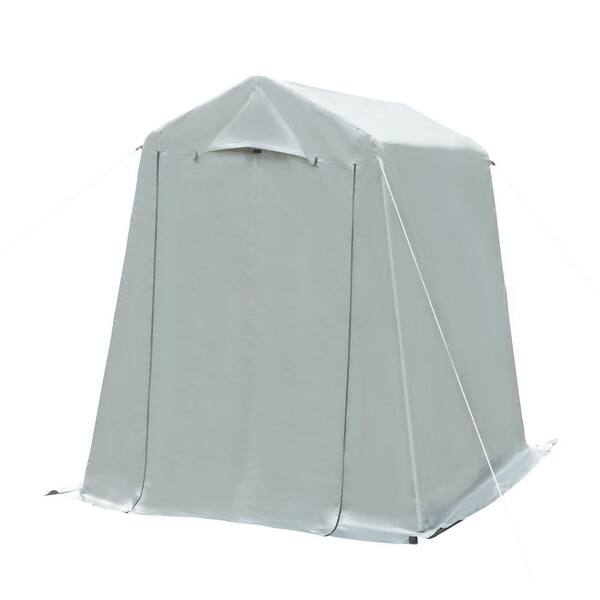 Siavonce 6 ft. x 7 ft. Gray Outdoor Carport, Portable Shed