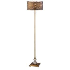 Brianna 60.5 in. Clear Crystal and Brass Floor Lamp