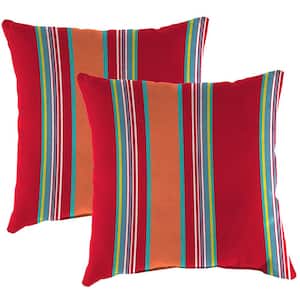 16 in. L x 16 in. W x 4 in. T Outdoor Throw Pillow in Mulberry Red (2-Pack)