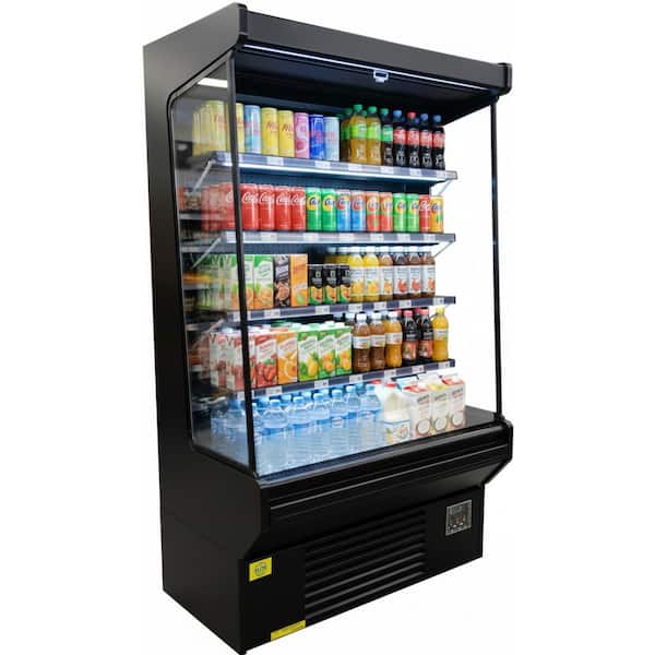 52 in. 32.5 cu. ft. Auto/Cycle Defrost Commercial NSF Vertical Open Air Display Merchandisers EF57 in Black