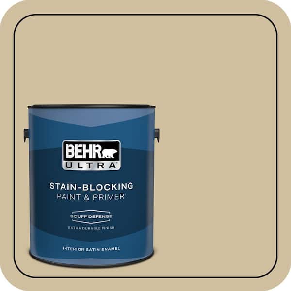 BEHR ULTRA 1 gal. #S320-3 Final Straw Extra Durable Satin Enamel Interior Paint & Primer