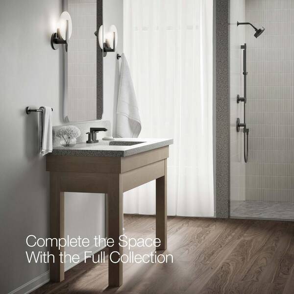 KOHLER Hint Double Handle 4 in. Centerset Bathroom Faucet in Matte Black