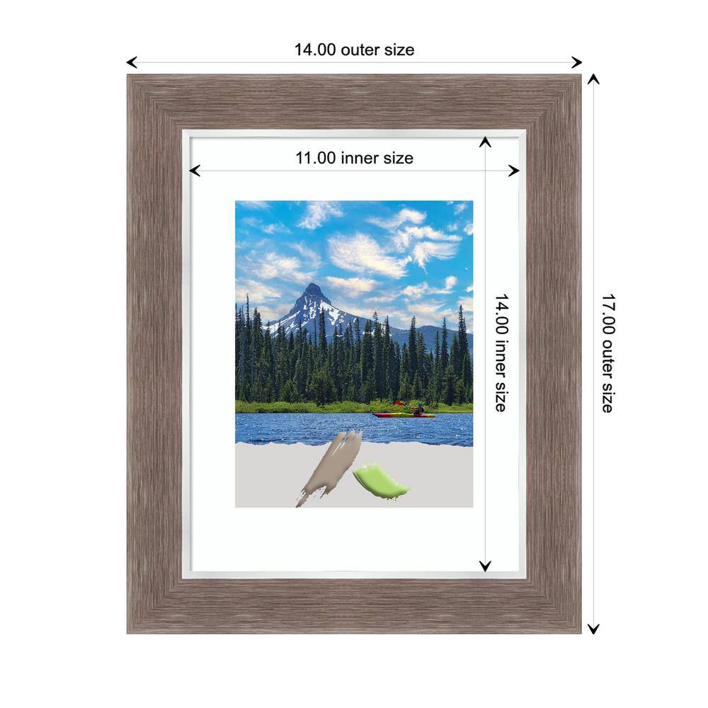 14" x 17" White and Mocha Plastic Picture Frame