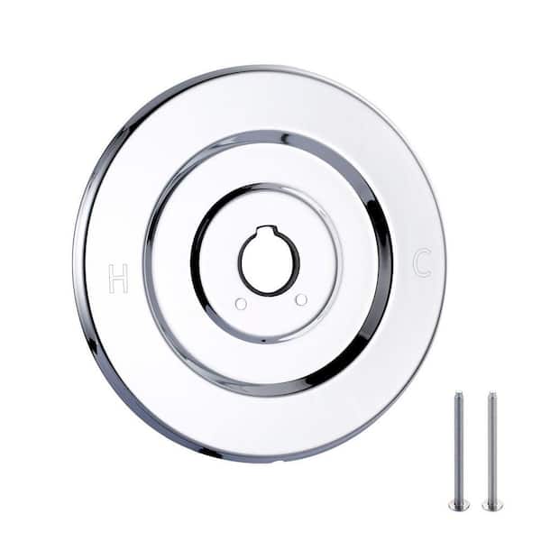 7 in. Polished Chrome Single-Handle Wall Mount Pressure Balance Valve Trim Plate Replacement with Screws