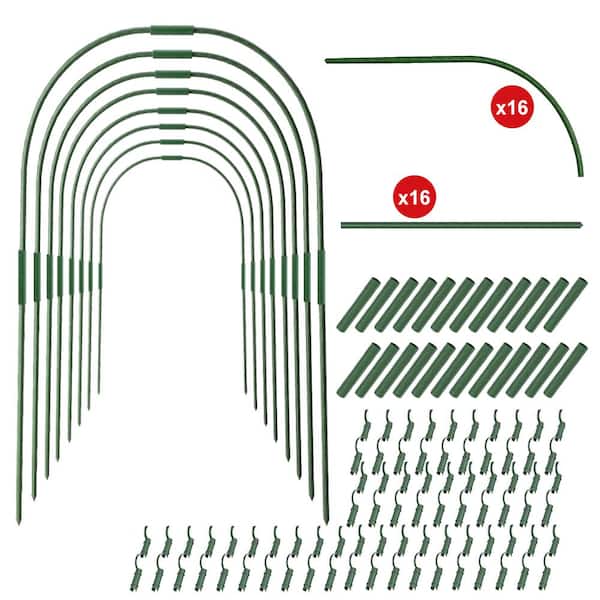 Agfabric Enhanced Greenhouse Hoops Tunnel, Plant Support Garden Stakes, Plastic Coated Rust-Free Steel Pipe Hoop, 8pcs
