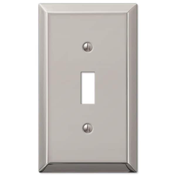 AMERELLE Metallic 1 Gang Toggle Steel Wall Plate - Polished Nickel