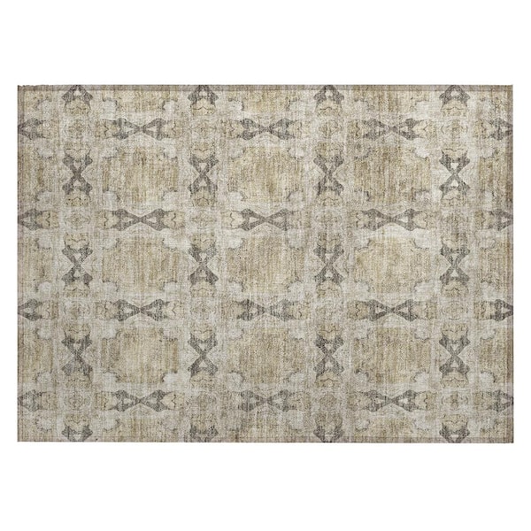 Addison Rugs Chantille ACN564 Beige 1 ft. 8 in. x 2 ft. 6 in. Machine Washable Indoor/Outdoor Geometric Area Rug