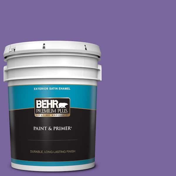 BEHR PREMIUM PLUS 5 gal. #PPU16-03 Purple Paradise Satin Enamel Exterior Paint & Primer