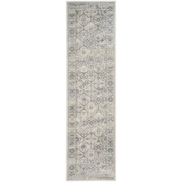SAFAVIEH Carnegie Cream/Dark Gray 2 ft. x 8 ft. Border Geometric Runner
