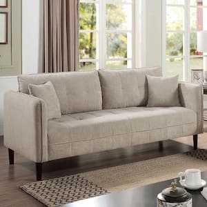 Arbusto 75.63 in. W Straight Arm Chenille Modular Sofa in Light Gray and Care Kit