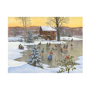 Unframed Nature Ruth Sanderson 'Skating At The Mill Pond' Art Print 35 in. x 47 in.