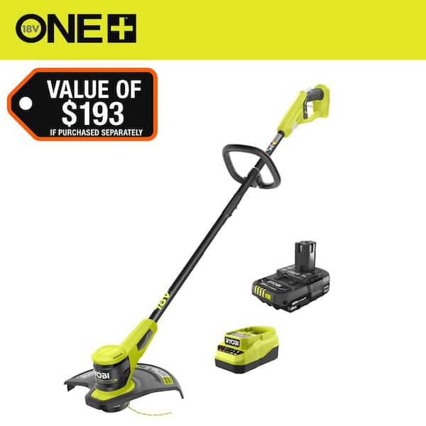 RYOBI ONE+ 18V 13 in. Cordless Battery String Trimmer with 2.0 Ah