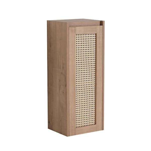 Modern 11.81 in. W x 9.81 in. D x 29.5 in. H Bathroom Storage Wall Cabinet in Imitative Oak