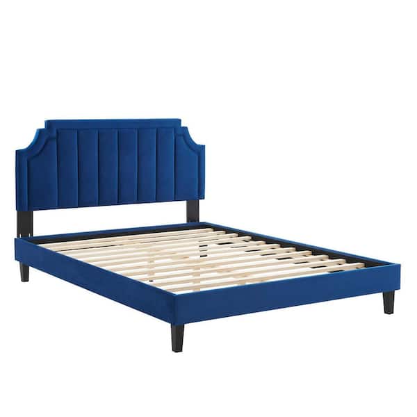 MODWAY Sienna Performance Velvet Navy Twin Platform Bed