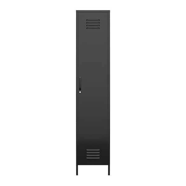 SystemBuild Evolution Bonanza Single Metal Locker Storage Cabinet in Black