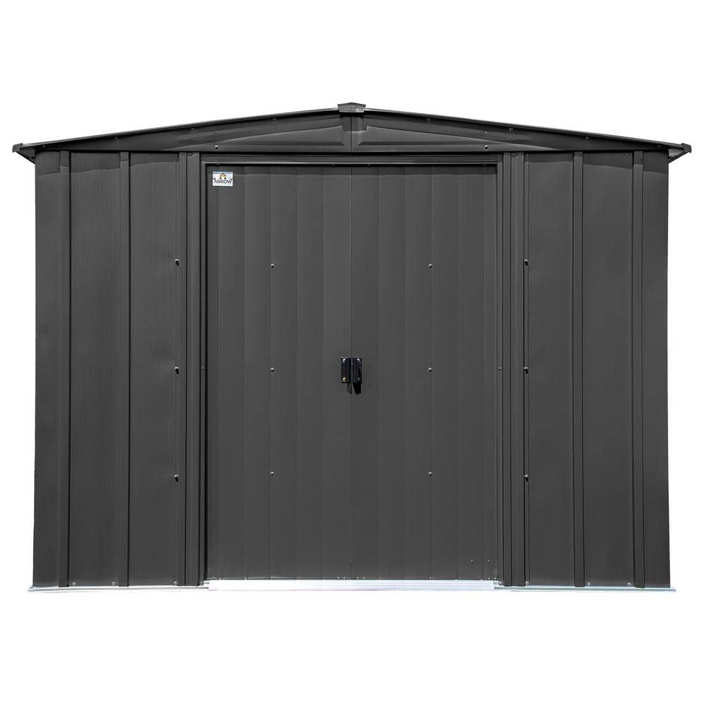 8 ft. x 6 ft. Charcoal Galvanized Steel Storage Shed Kit
