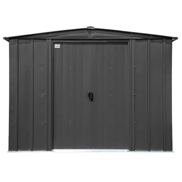 Arrow Classic 8 ft. W x 6 ft. D Charcoal Steel Storage Shed