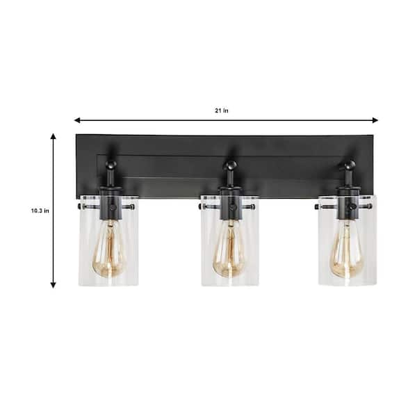 Hampton Bay Regan 21 In 3 Light, Replacement Clear Glass Shades For Vanity Lights