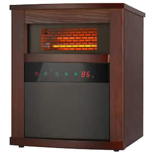 1500-Watt Electric Space Heater with 3-Heating Mode, Thermostat, Remote Control and 12-Hours Timer in Dark Walnut