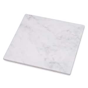 Genuine 8 in. x 8 in. Off-White Natural Marble Square Trivet, Cheese Serving Board Platter for Fine Dinning Catering