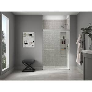 Elate 50-54 in. W x 71 in. H Sliding Frameless Shower Door in Bright Silver with Crystal Clear Glass