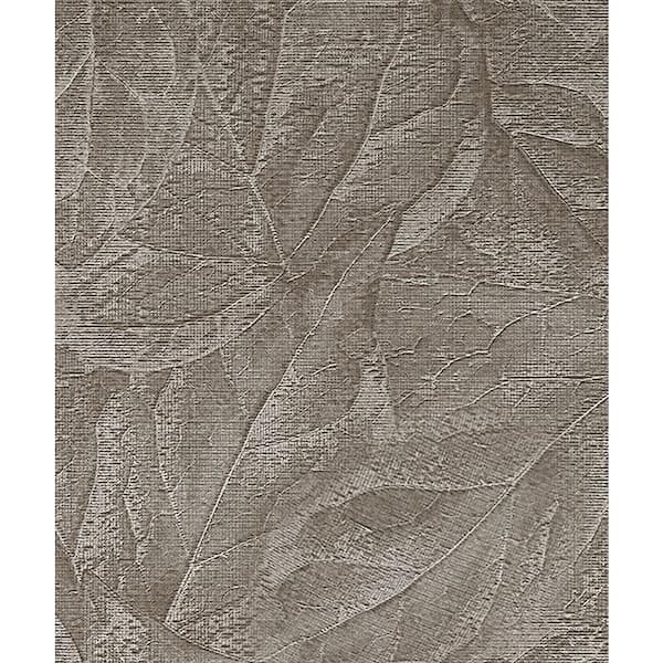 Fine Decor Aspen Stone Grey Leaf Wallpaper Sample
