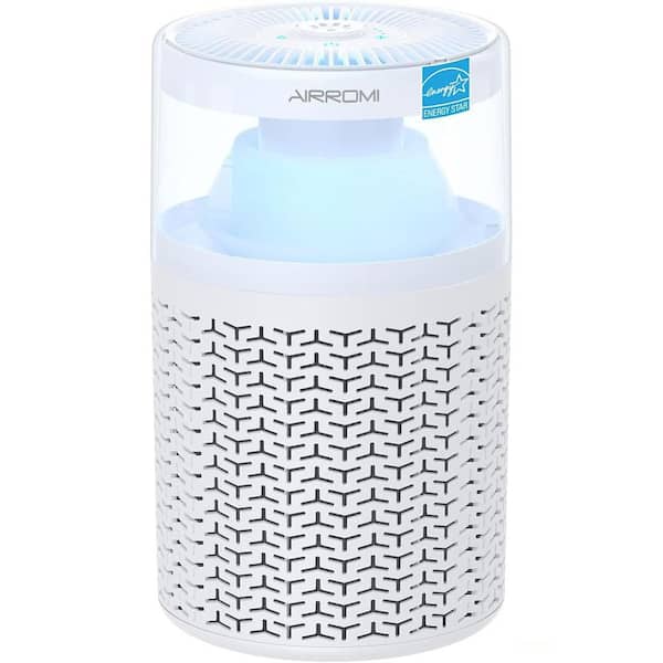 Home Desk Air Purifier Up to 658 Sq. ft. HEPA; Activated Carbon; Fragrance Sponge; Night Light; White for Room