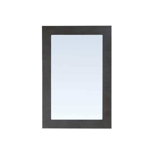 Metropolitan 30 in. W x 44 in. H Framed Rectangular Wall Mirror in Silver Oak