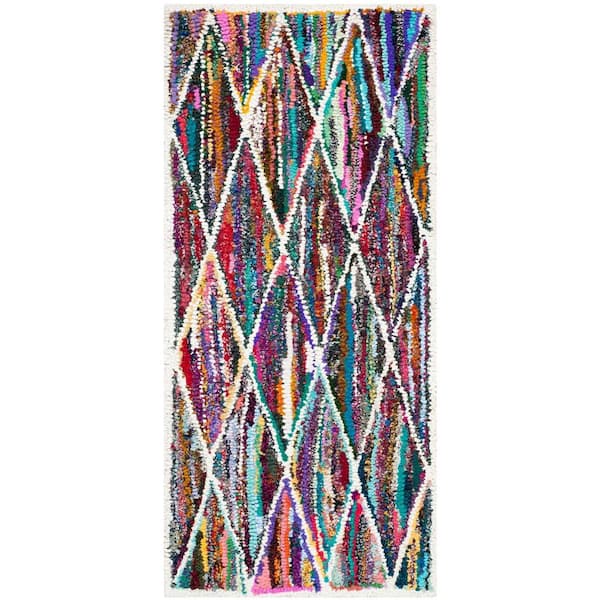 SAFAVIEH Nantucket Multi 2 ft. x 5 ft. Geometric Diamonds Runner Rug