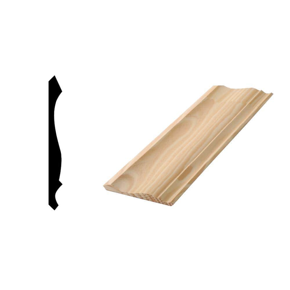 Woodgrain Millwork WM 45 9/16 in. x 51/4 in. Solid Wood Pine Crown Moulding 10000661 The