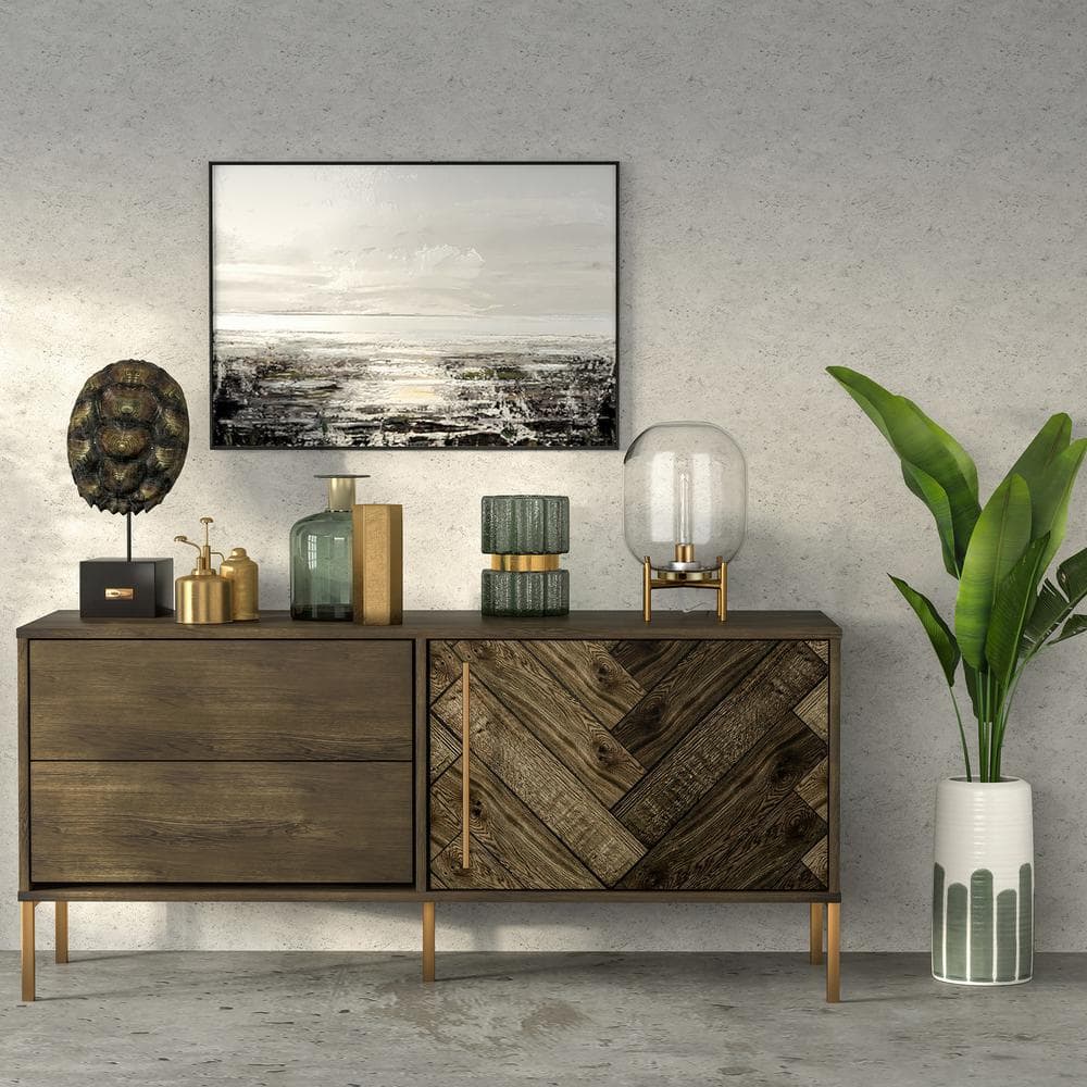 Edison Voice-Controlled Industrial Table Lamp in Brushed Brass/Clear