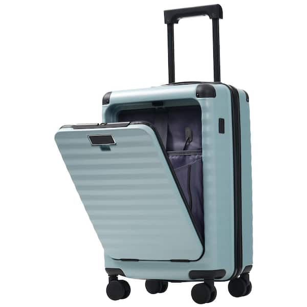 5-Piece Light Blue Hardside Luggage Set with Spinner Wheels, TSA Lock, USB Port, Cup Holder, Duffel Bag and Toiletry Bag