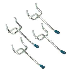 2 in. Zinc-Plated Steel Single Straight Peg Hooks 1/8 in Pegs (4-Pack)