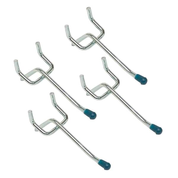 Everbilt 2 in. Zinc-Plated Steel Single Straight Peg Hooks 1/8 in Pegs (4-Pack)