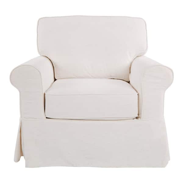 Ashton Ivory Polyester Arm Chair with Removable Cushions (Set of 1)