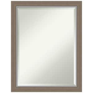 Medium Rectangle Eva Brown Beveled Glass Casual Mirror (27.25 in. H x 21.25 in. W)