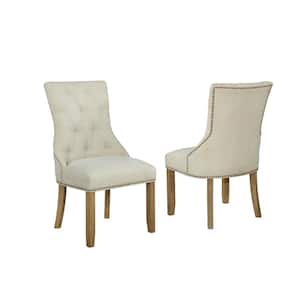 Jess Beige Upholstery Side Chair Set of 2 Chairs 22"