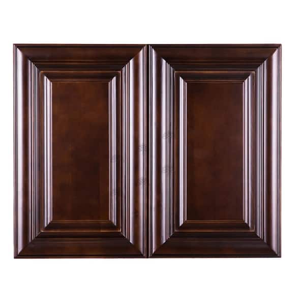 LIFEART CABINETRY Edinburgh Assembled 30x21x12 in. Wall Cabinet with 2-Doors 1-Shelf in Espresso