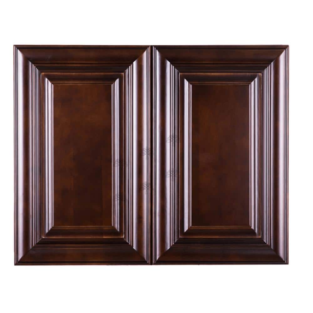 Edinburgh Assembled 36 in. x 24 in. x 12 in. Wall Cabinet with 2 Doors 1 Shelf in Espresso price history on PriceWatchPro