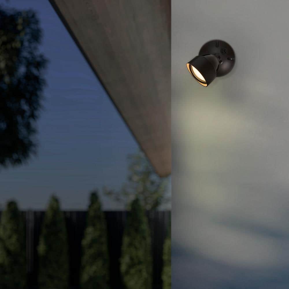 Brown Matte LED Outdoor Flood Security Lights with Adjustable Head, 800 Lumens, 2 Pack