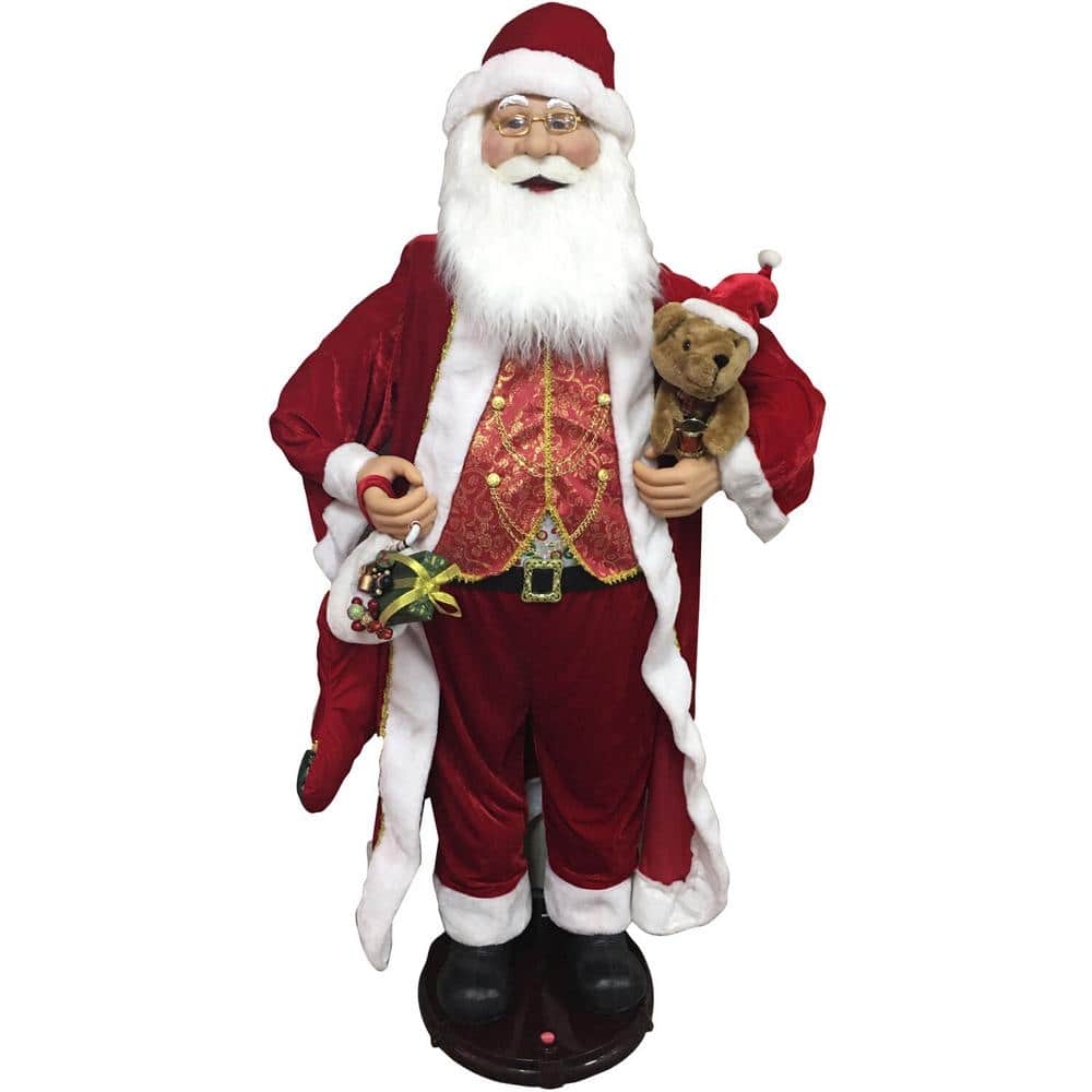 60 in. Christmas Singing and Dancing Santa Claus with Teddy Bear and Stuffe