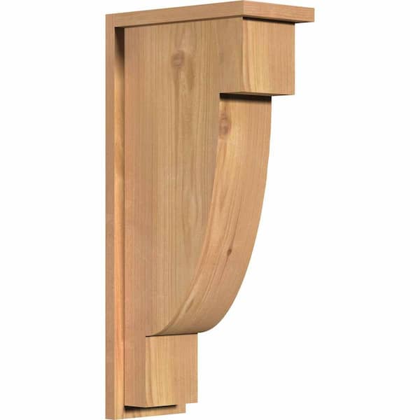 Ekena Millwork 7-1/2 in. x 14 in. x 30 in. Western Red Cedar Del Alpine Smooth Corbel with Backplate