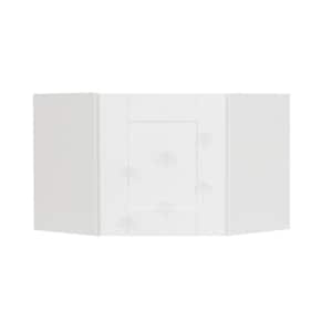 Anchester Assembled 24 in. x 12 in. x 12 in. Wall Diagonal Cabinet with 1 Door in White