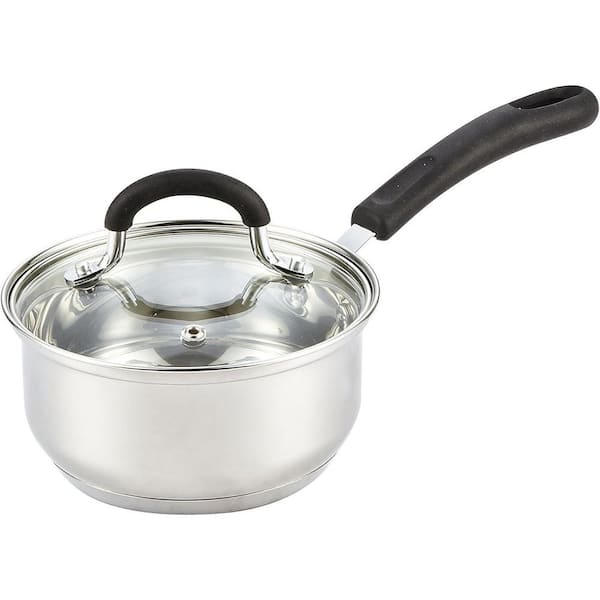 Cook N Home 2 qt. Stainless Steel Sauce Pot Saucepan with Lid, Stay Cool Handle, Silver