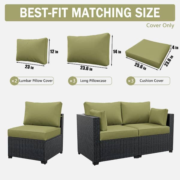 Patio Cushion Covers 8Pcs Patio Stretch Sofa Cushion Cover Outdoor