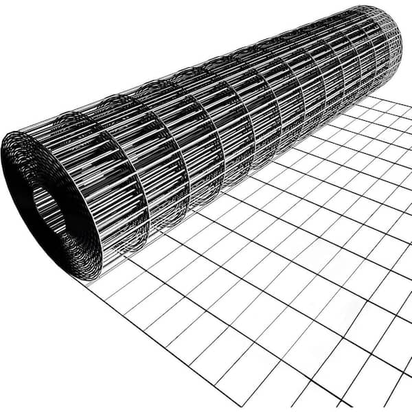 60 in. x 50 ft. Black Galvanized Steel Welded Mesh Coated Hardware Cloth, 16-Gauge Garden Chicken Wire Fencing