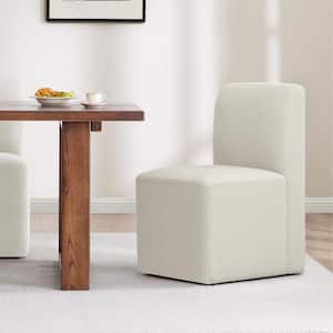 Idina Linen Fabric Side Chair with Casters (Set of 2)