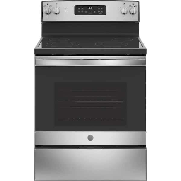 GE 30 in. 4 Element Freestanding Electric Range in Stainless Steel with Standard Cooking