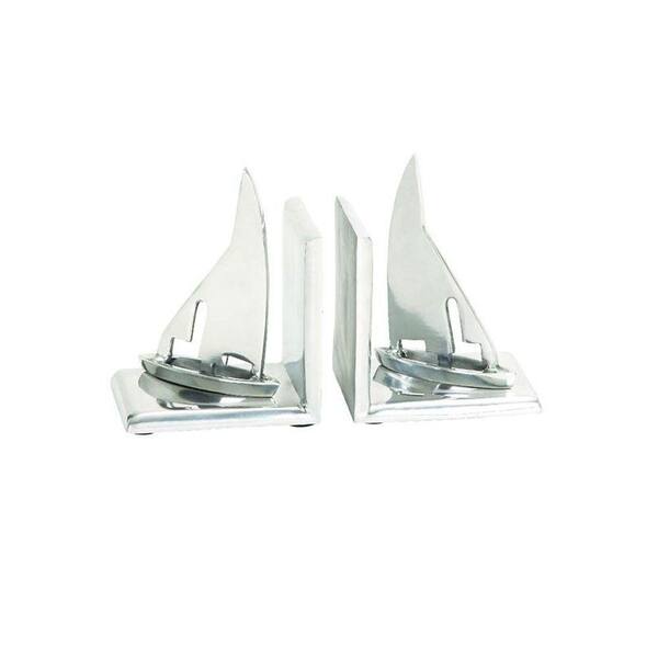 Generic unbranded 5 in. W Silver Traveler Sailboat Bookends (Set of 2)